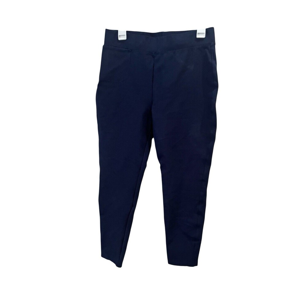 Quince Ultra-Stretch Ponte Bootcut Pants Women's Sz L Navy Blue Office Pull On